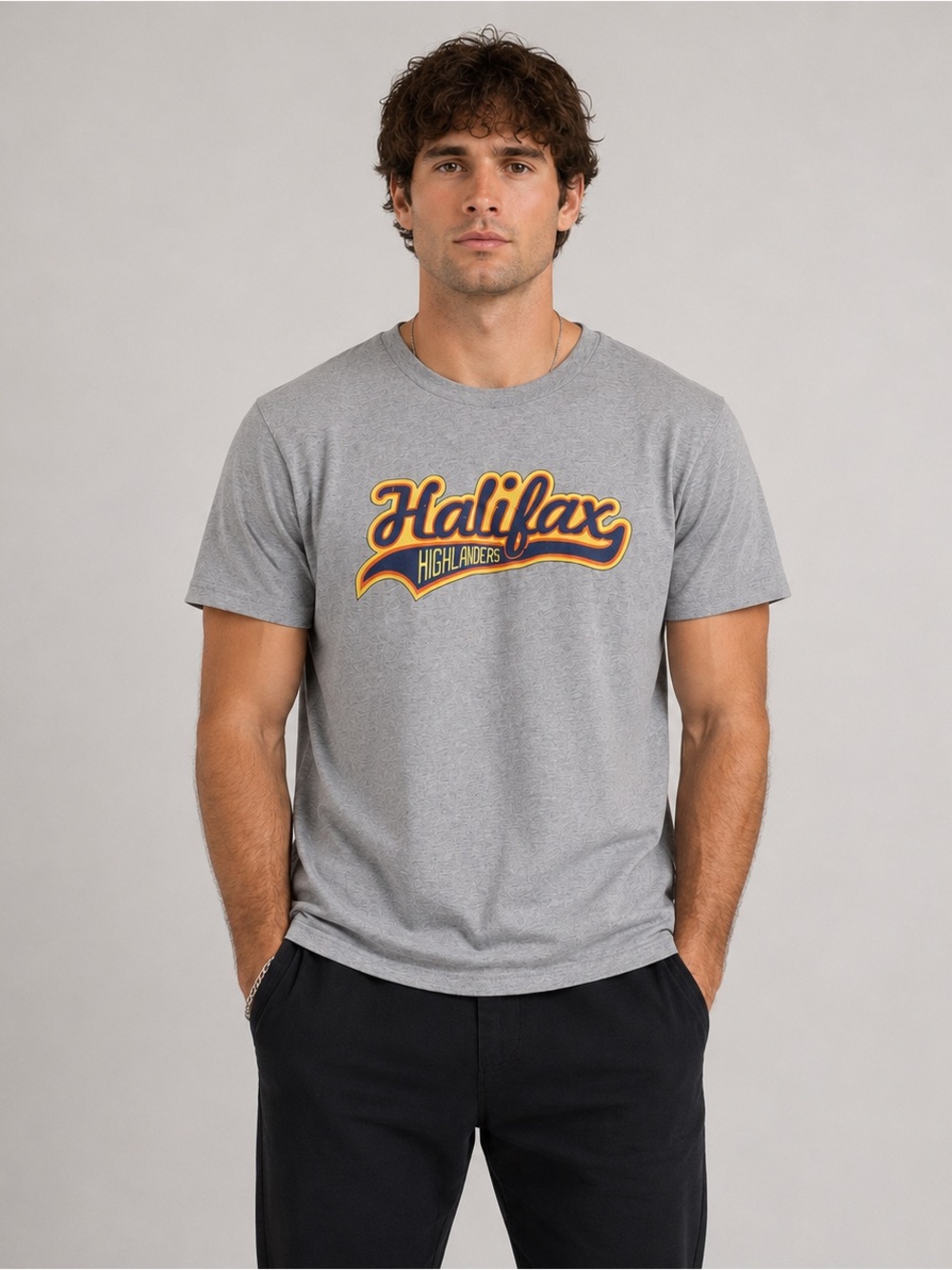 Halifax Highlanders Gongshow Hockey Tee Graphic Shirt Grey Men’s S/P